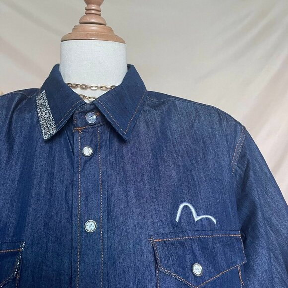 Indigo Denim Long-Sleeve Shirt - Picture 3 of 4